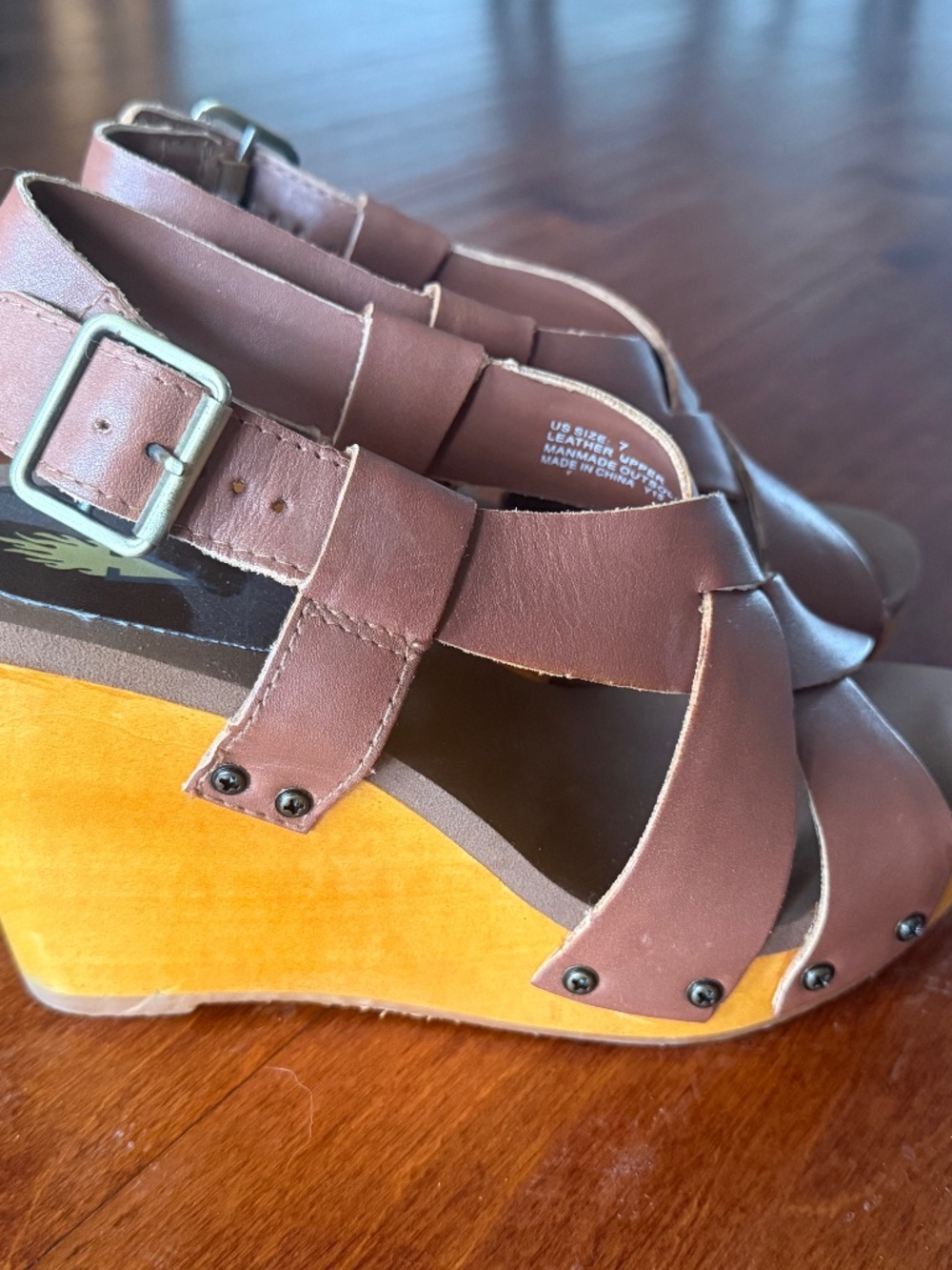 Volatile Leather Wedge Sandals – Size 7 – Barely Worn